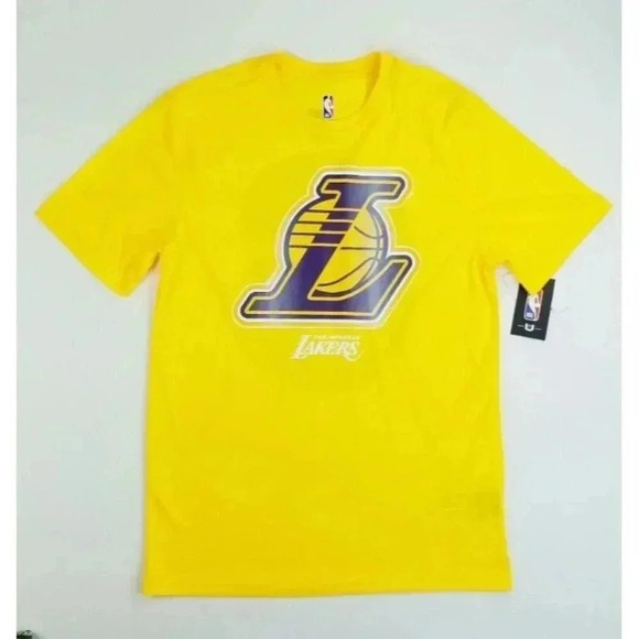 NBA Small Lebron James Yellow Los Angeles Lakers Jersey Tee Short Sleeve Crew - Picture 1 of 11